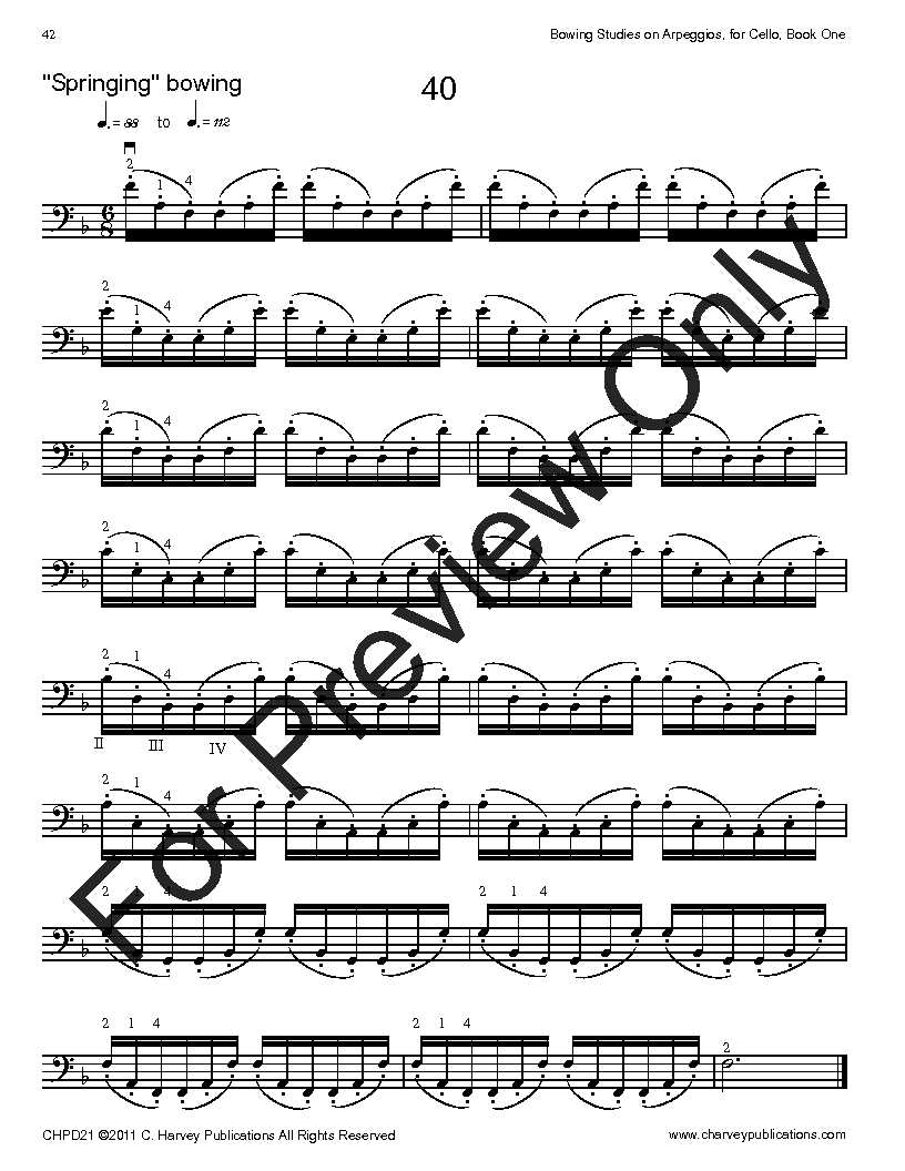 Bowing Studies on Arpeggios for Cello, Book One P.O.D.