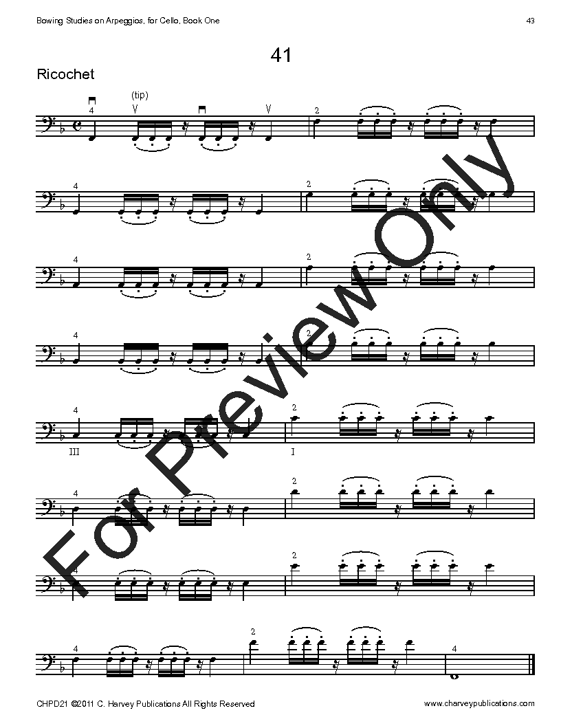 Bowing Studies on Arpeggios for Cello, Book One P.O.D.