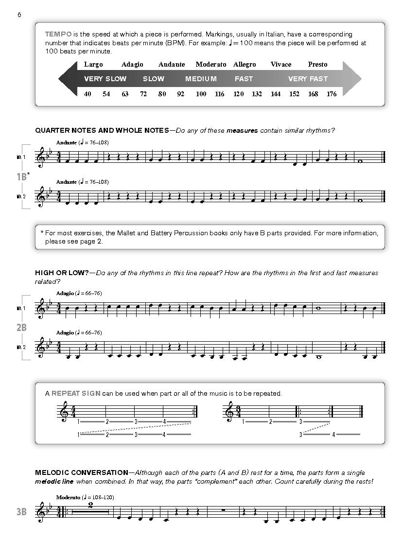 Sound Sight Reading for Concert Band #1 Mallet Percussion