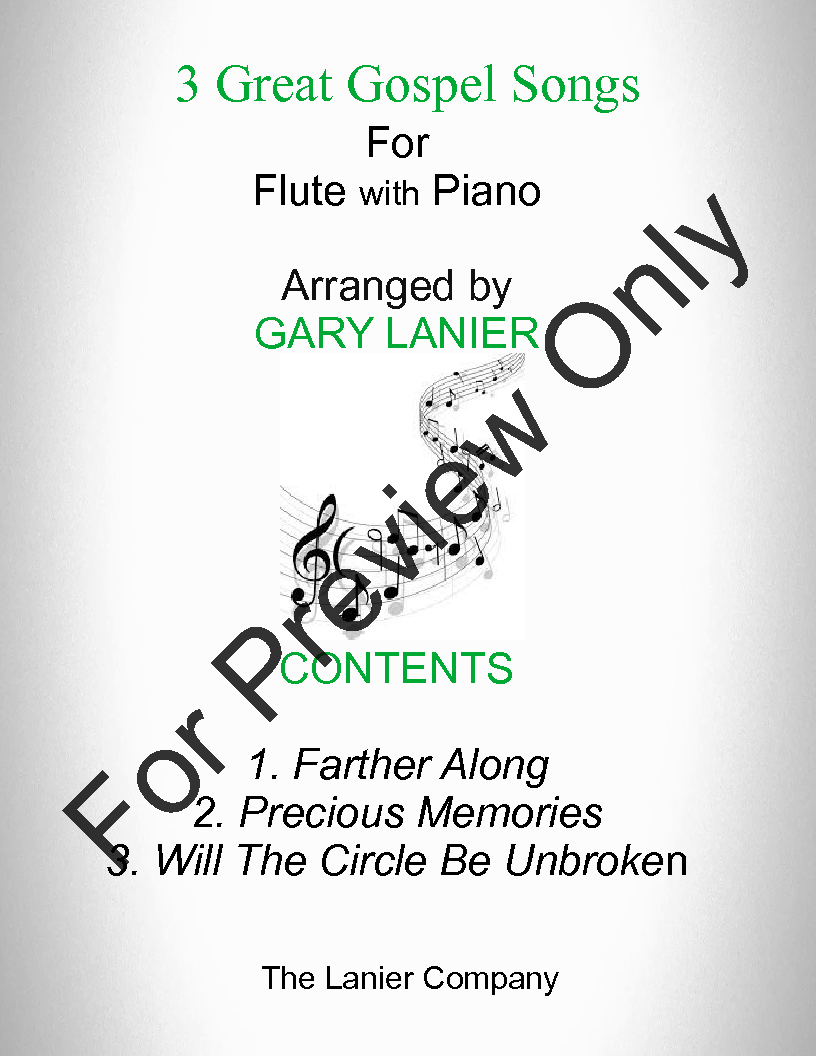 3 Great Gospel Songs (for Flute with Piano - Instrument Parts included) P.O.D.