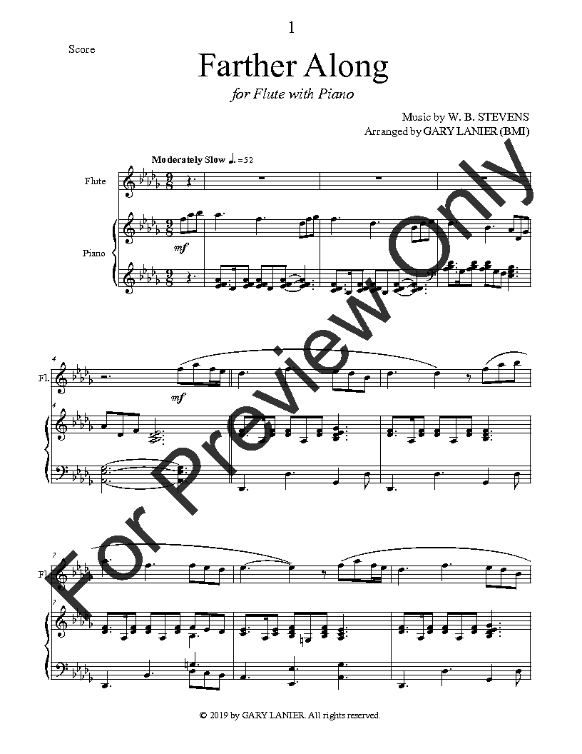 3 Great Gospel Songs (for Flute with Piano - Instrument Parts included) P.O.D.