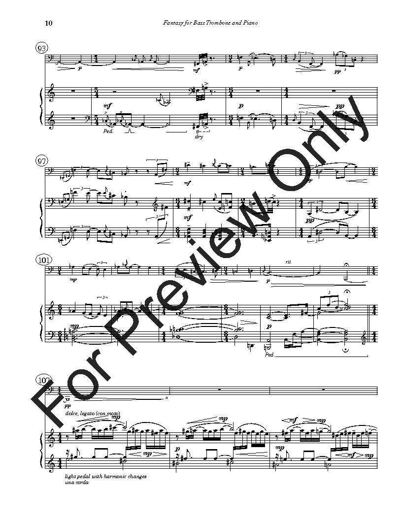 Fantasy for Bass Trombone and Piano P.O.D.