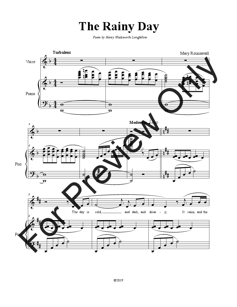 The Rainy Day Sheet music for Piano, Soprano (Piano-Voice)