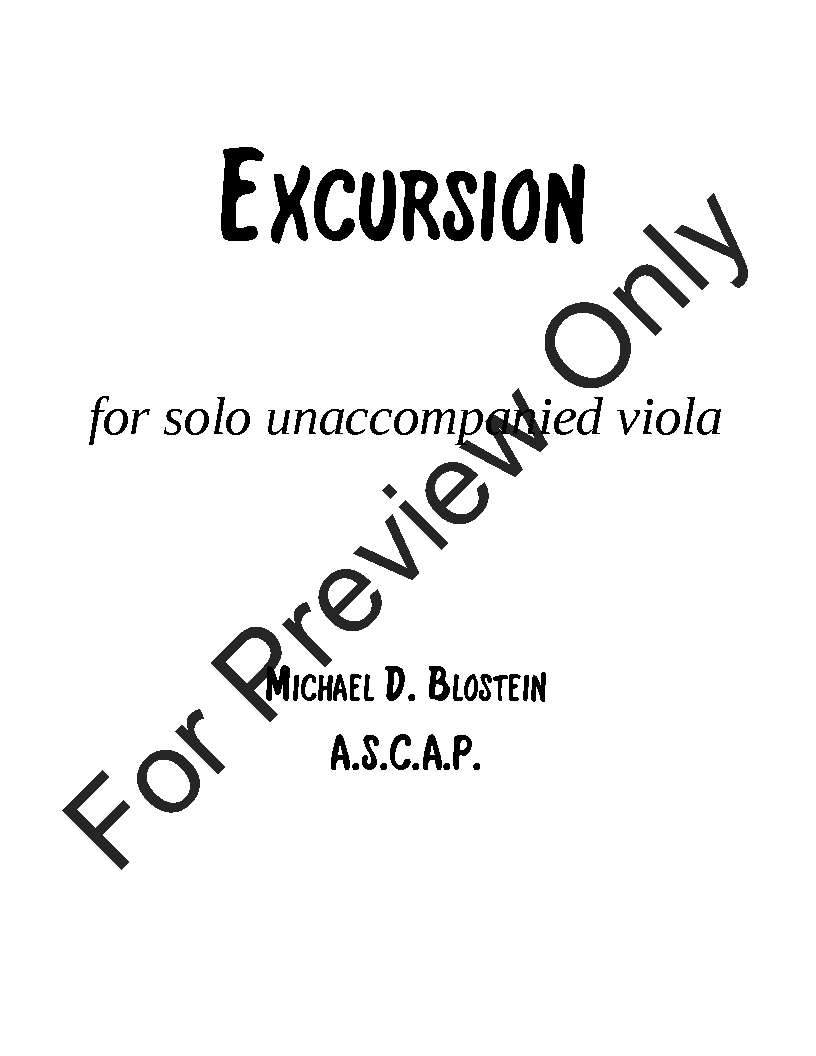 Excursion for solo Viola P.O.D.