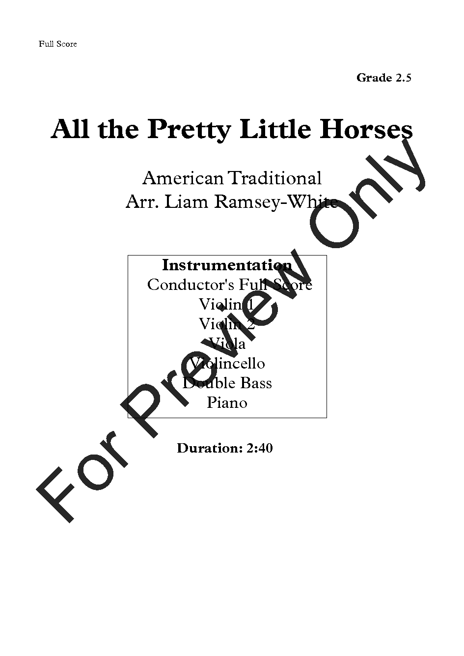 All the Pretty Little Horses P.O.D.