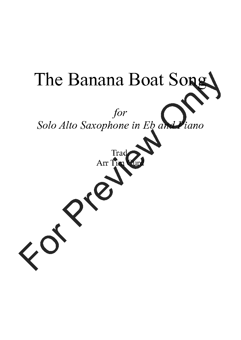 The Banana Boat Song P.O.D.
