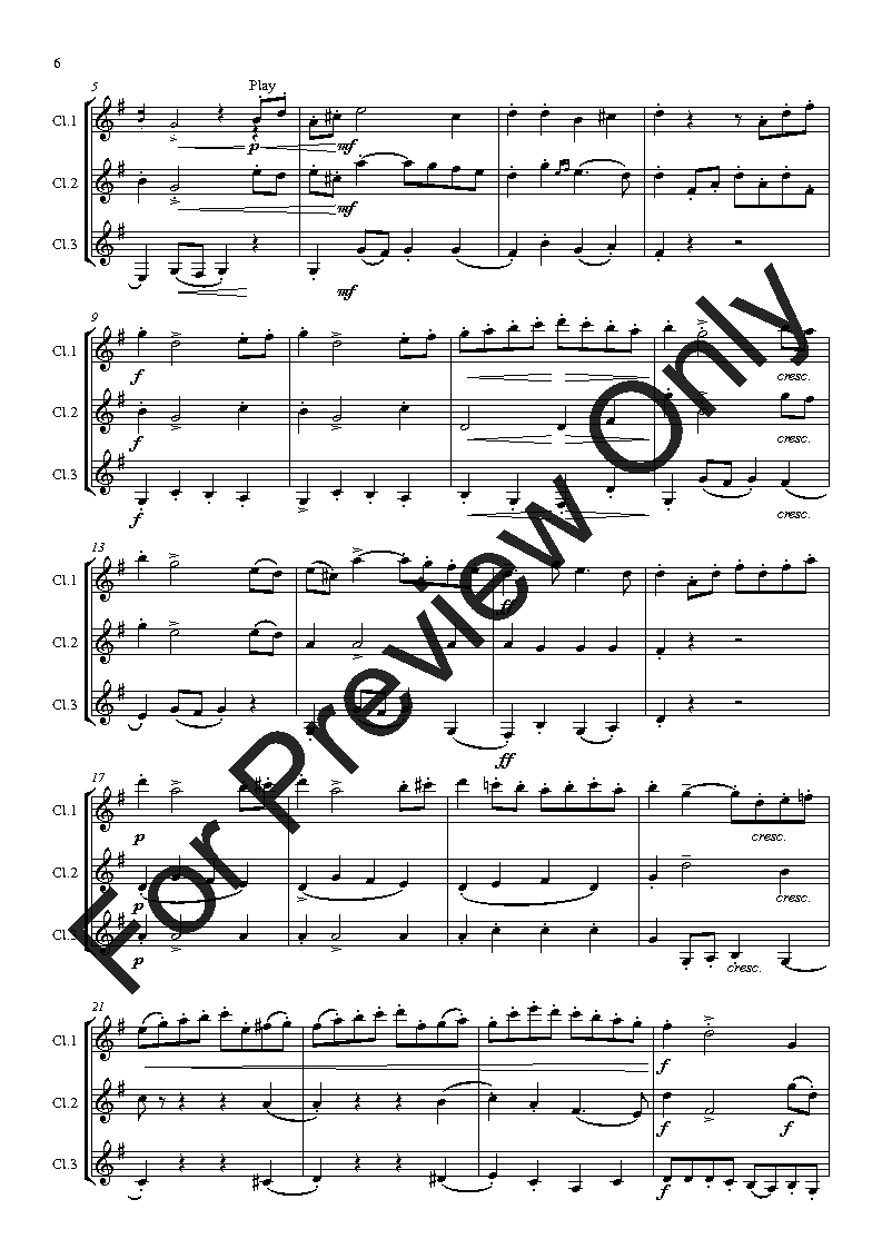 3 Pieces from the Anna Magdalena Notebook - Clarinet Trio P.O.D.