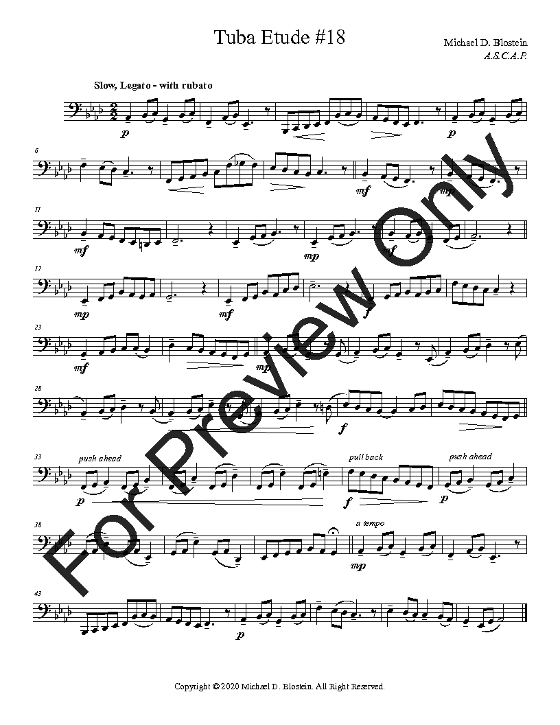 Etudes for the Developing Tuba Player P.O.D.