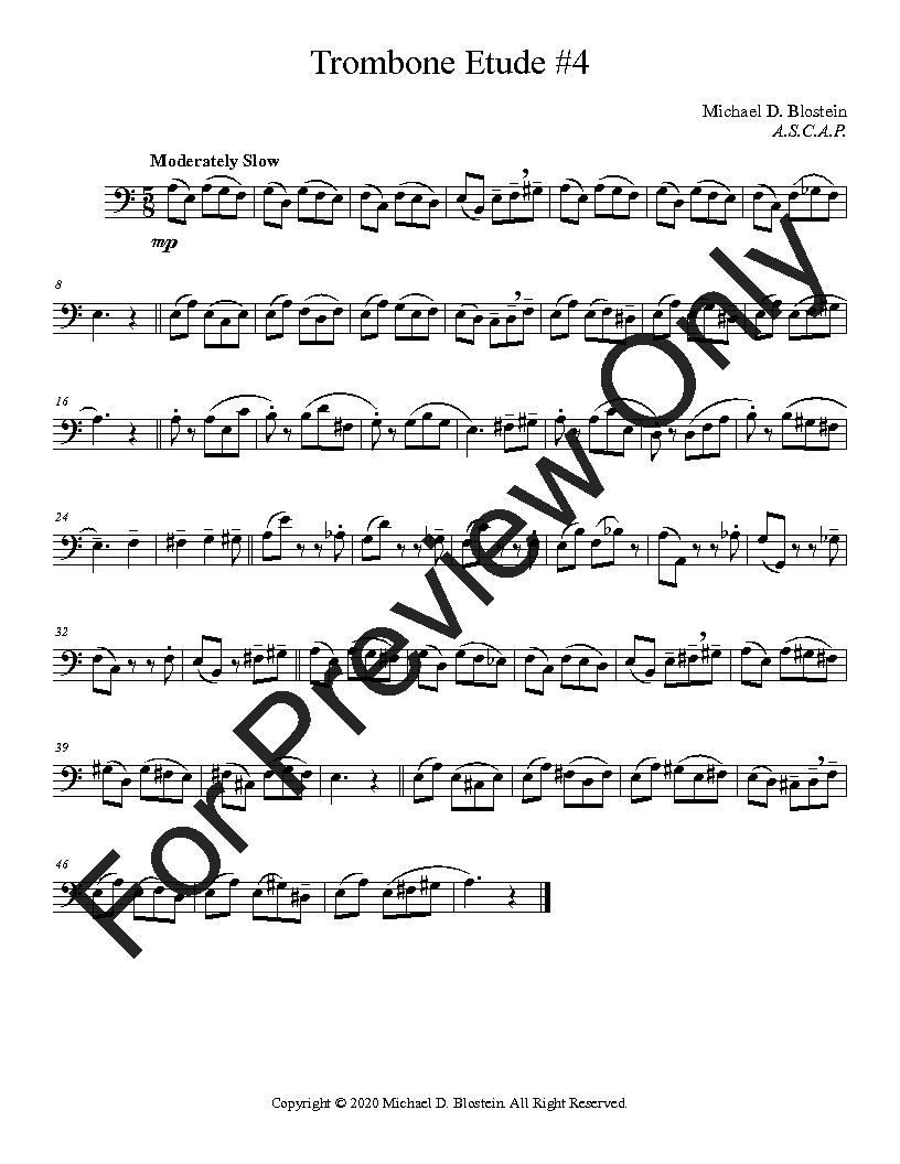 Etudes for the Developing Trombone Player P.O.D.