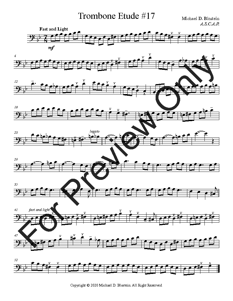 Etudes for the Developing Trombone Player P.O.D.