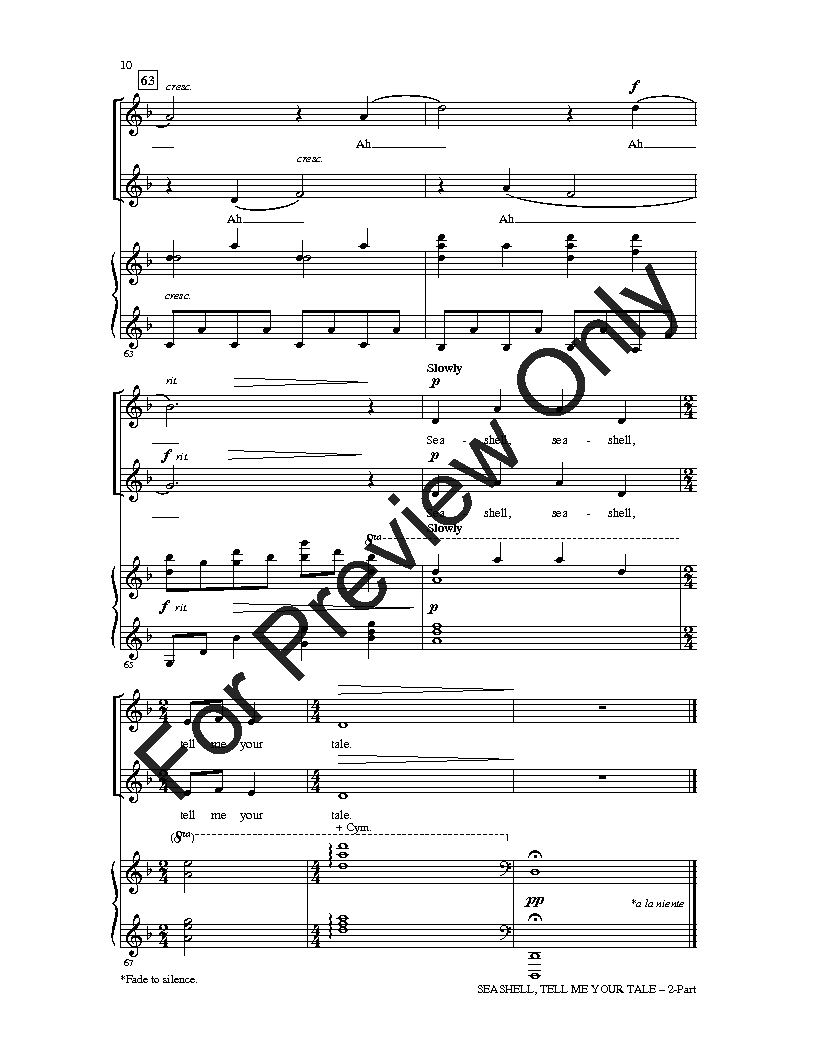 Seashell Tell Me Your Tale Two Part By S J W Pepper Sheet Music