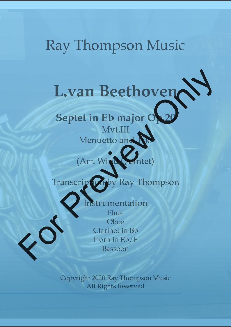 Beethoven: Septet in Eb major Op.20III.Menuetto and Trio - wind quintet P.O.D.