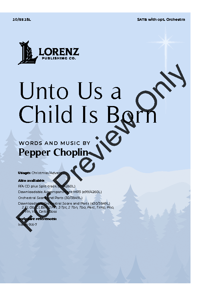 Unto Us a Child is Born Large Print Edition P.O.D.