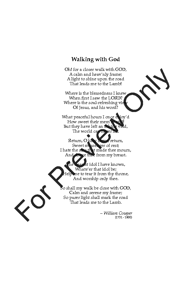 Walking With God Large Print Edition P.O.D.