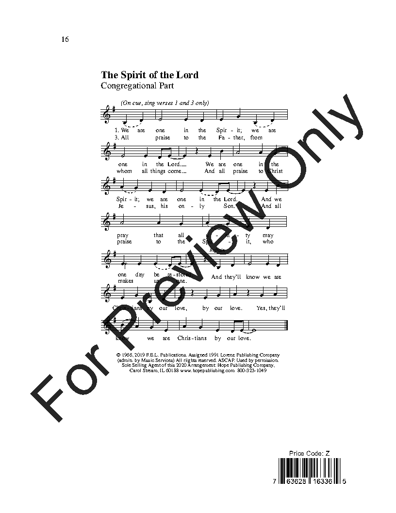 The Spirit of the Lord Large Print Edition P.O.D.