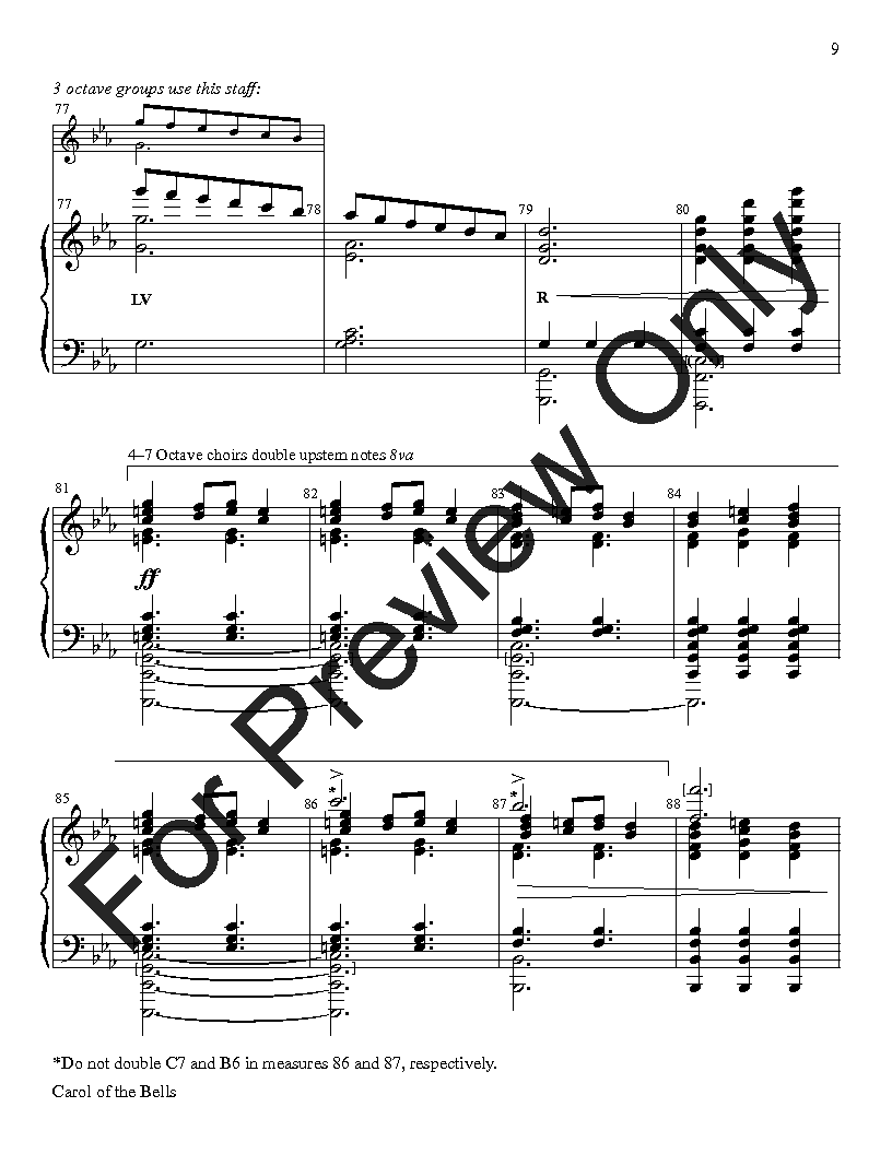 Carol Of The Bells 3-7 Octaves P.O.D.