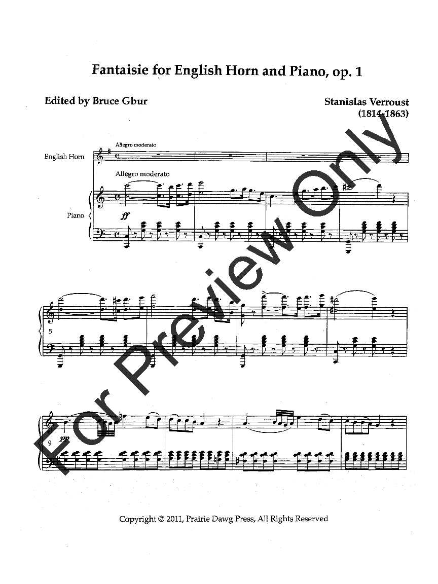 Fantaisie Op. 1 English Horn Solo with Piano