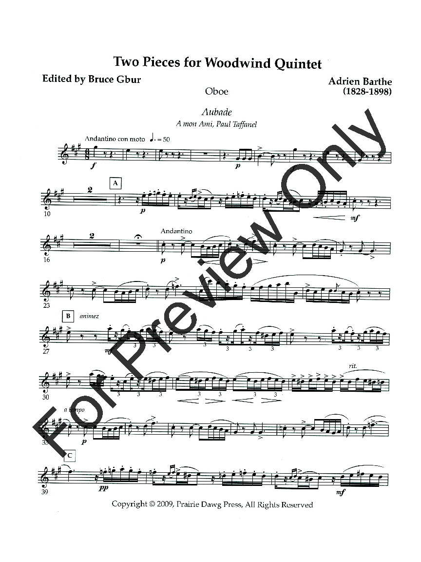 Two Pieces for Woodwind Quintet