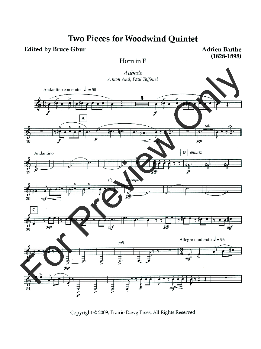 Two Pieces for Woodwind Quintet