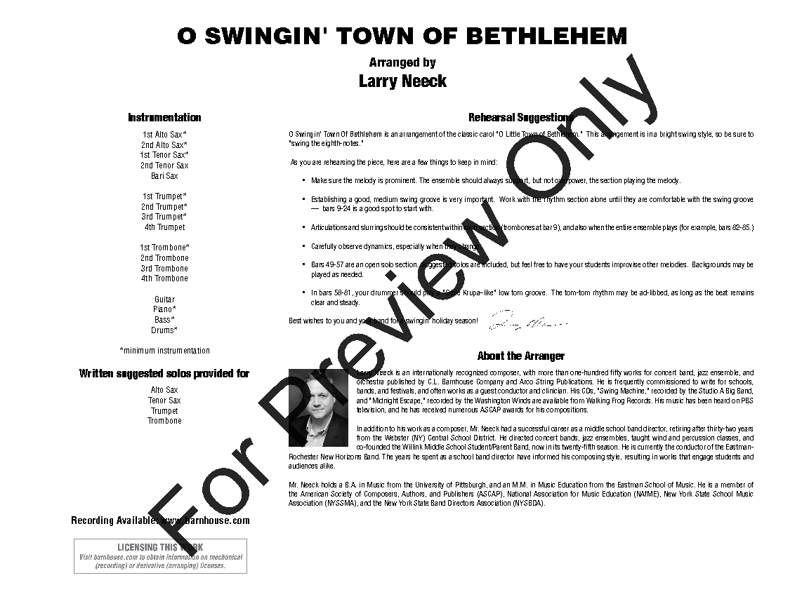 O Swingin' Town Of Bethlehem