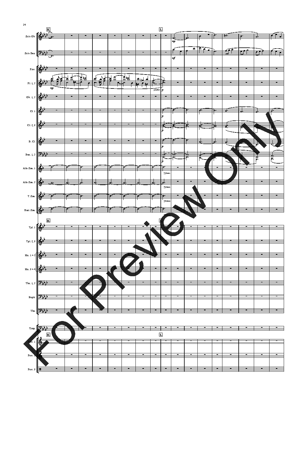 Double Concerto for Oboe and Bassoon with Wind Symphony Set of Parts