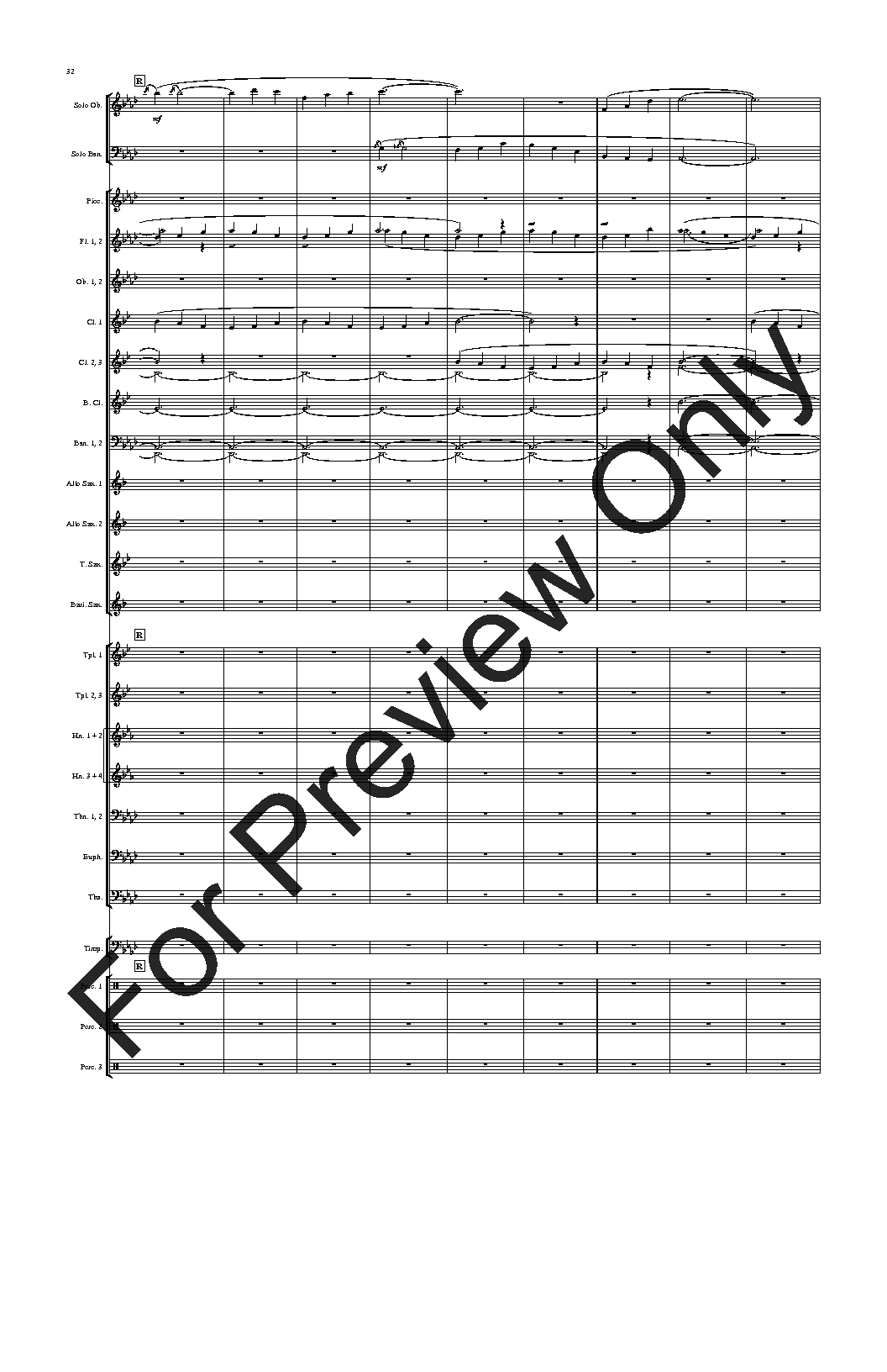 Double Concerto for Oboe and Bassoon with Wind Symphony Set of Parts