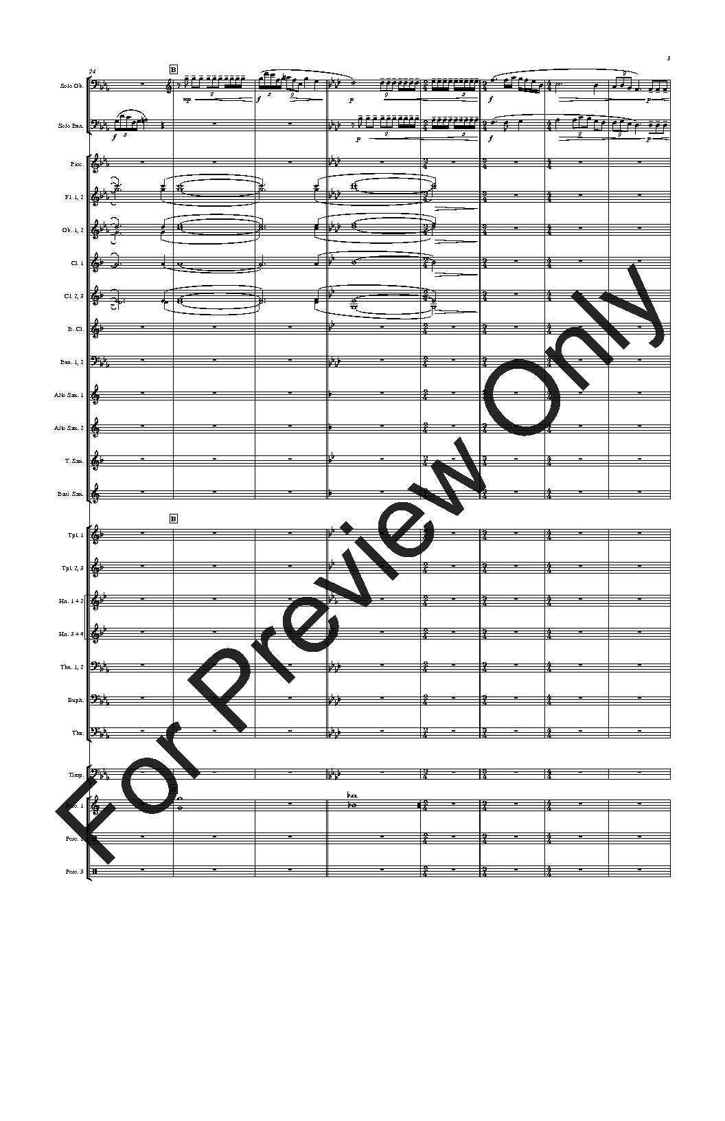 Double Concerto for Oboe and Bassoon with Wind Symphony Set of Parts