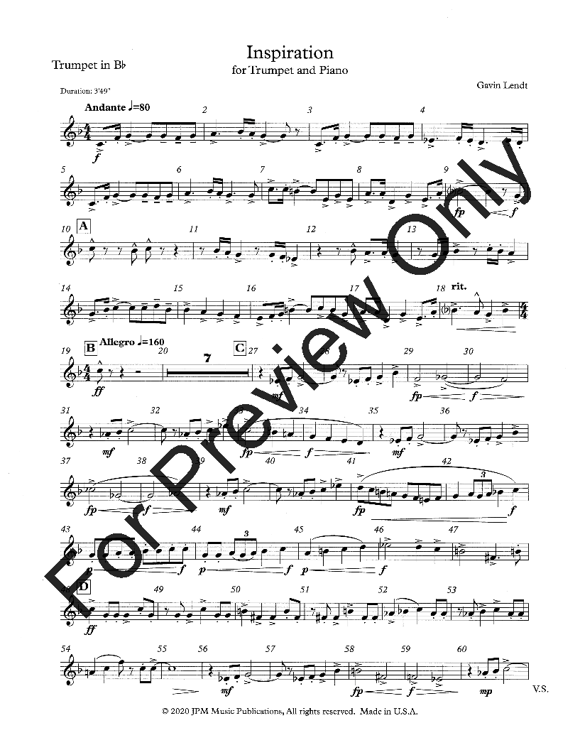 Inspiration Trumpet Solo with Piano