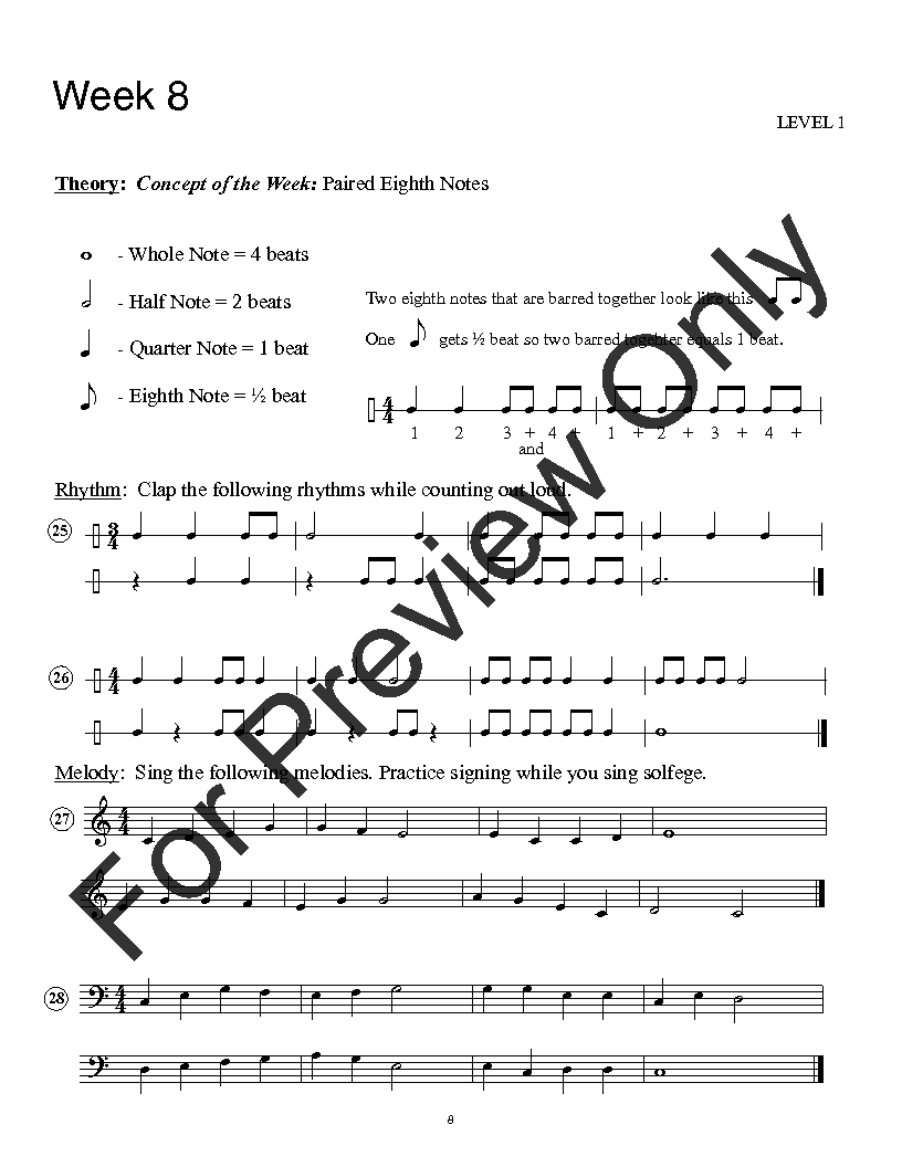 Sight Singing for Festival Choirs Level 1 Digital Download