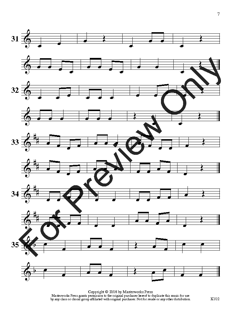 Progressive Kodaly Exercises, Vol. 1 Reproducible PDF Download