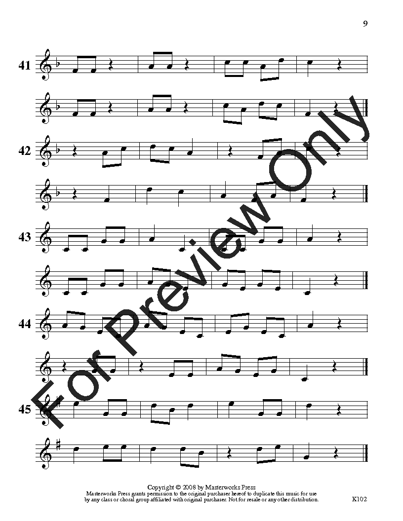 Progressive Kodaly Exercises, Vol. 1 Reproducible PDF Download