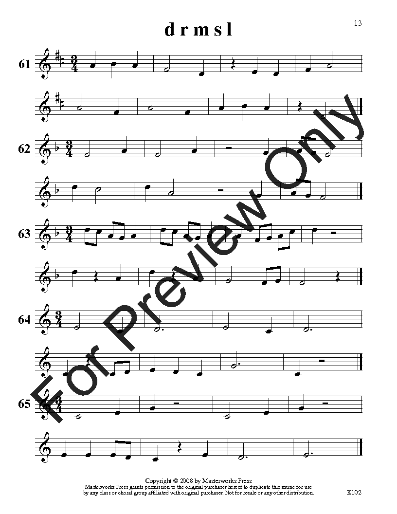 Progressive Kodaly Exercises, Vol. 1 Reproducible PDF Download