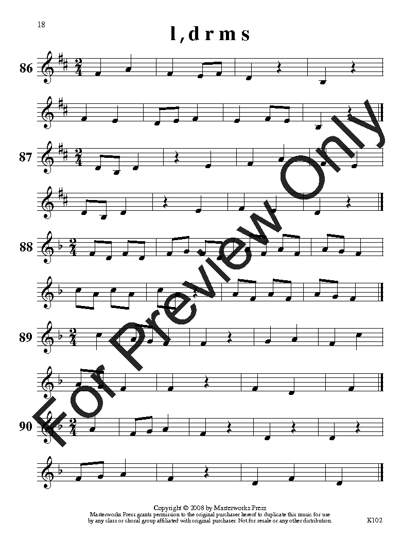 Progressive Kodaly Exercises, Vol. 1 Reproducible PDF Download