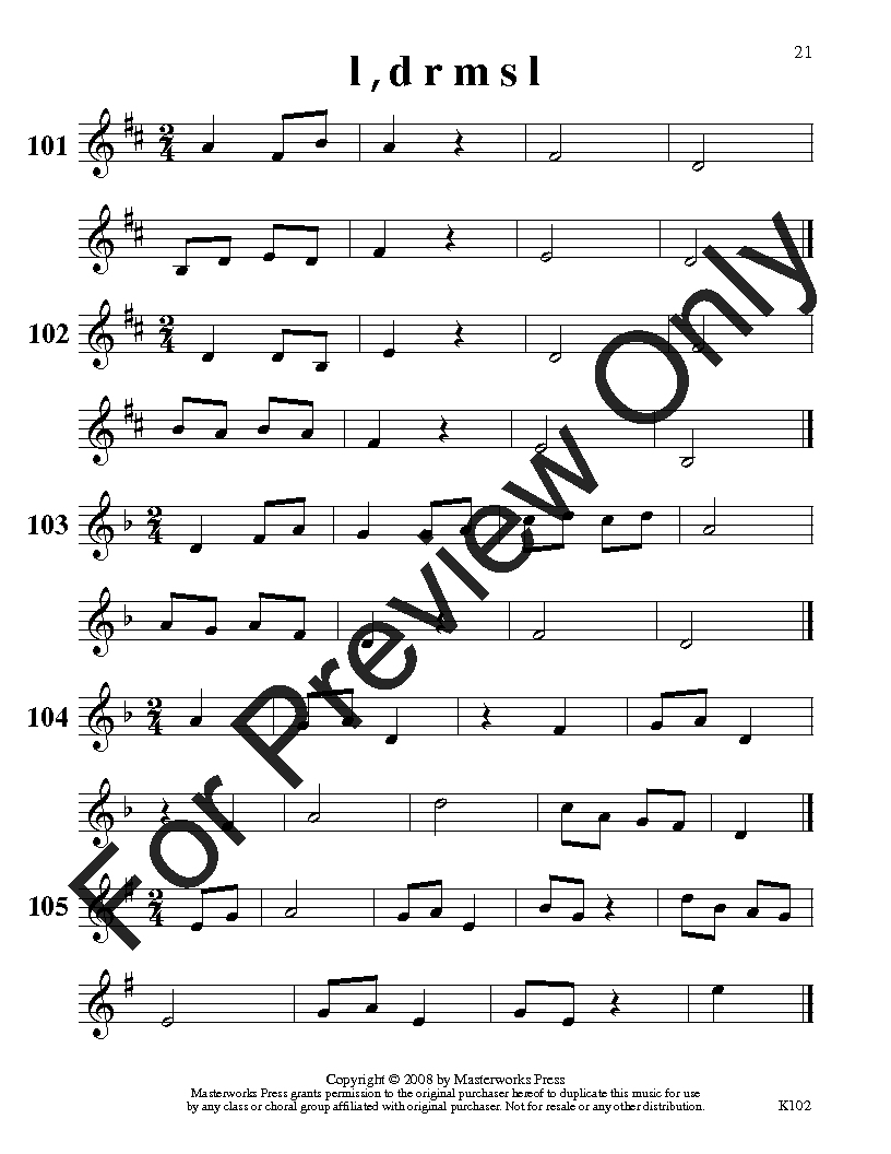 Progressive Kodaly Exercises, Vol. 1 Reproducible PDF Download