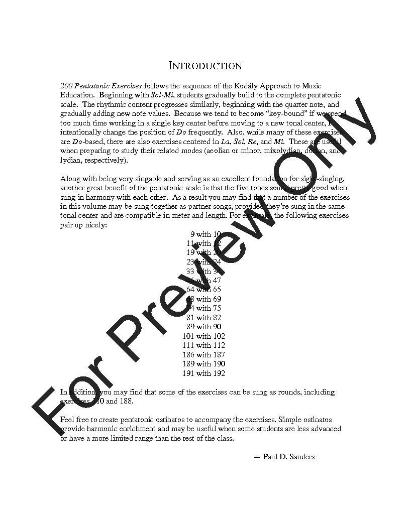 Progressive Kodaly Exercises, Vol. 1 Reproducible PDF Download