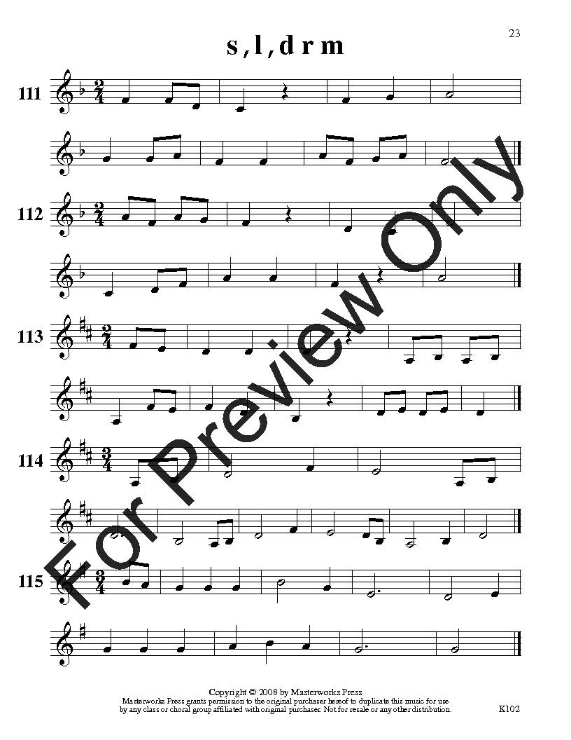 Progressive Kodaly Exercises, Vol. 1 Reproducible PDF Download