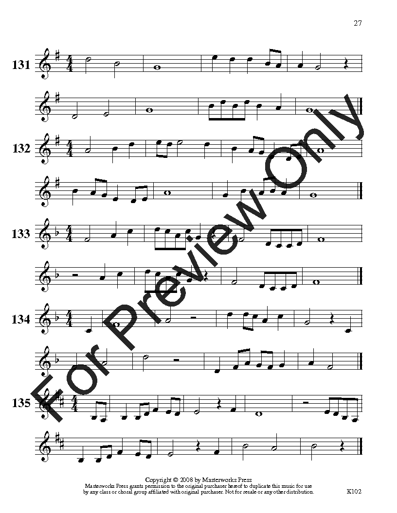 Progressive Kodaly Exercises, Vol. 1 Reproducible PDF Download