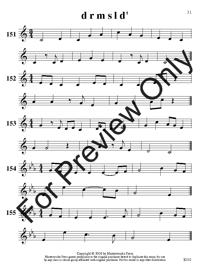 Progressive Kodaly Exercises, Vol. 1 Reproducible PDF Download