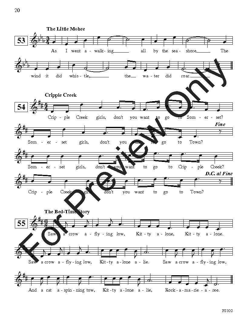 American Folk Song Sight-Singing Series, Vol. 2 with Lyrics Reproducible PDF Download