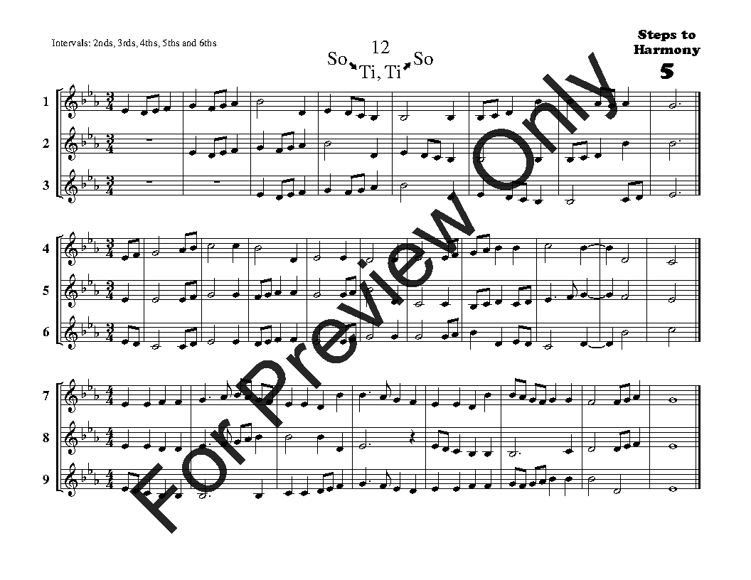 Steps to Harmony Treble Clef Vol. 5 Reproducible PDF Download