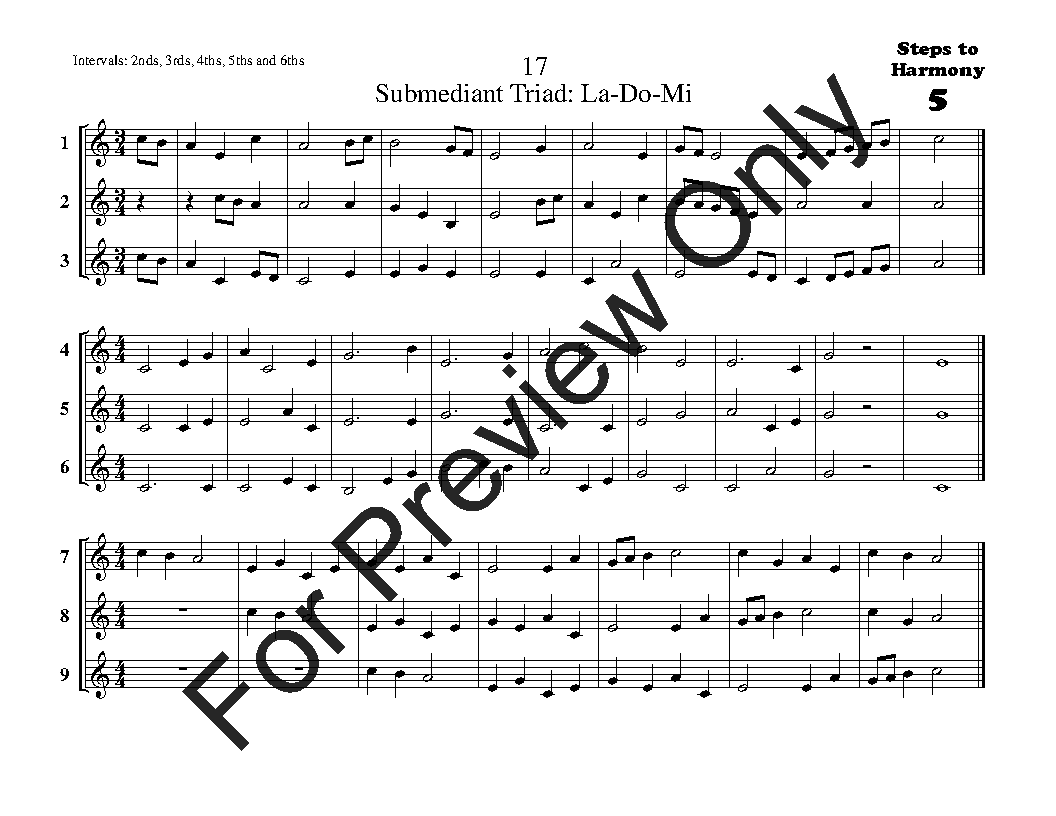 Steps to Harmony Treble Clef Vol. 5 Reproducible PDF Download