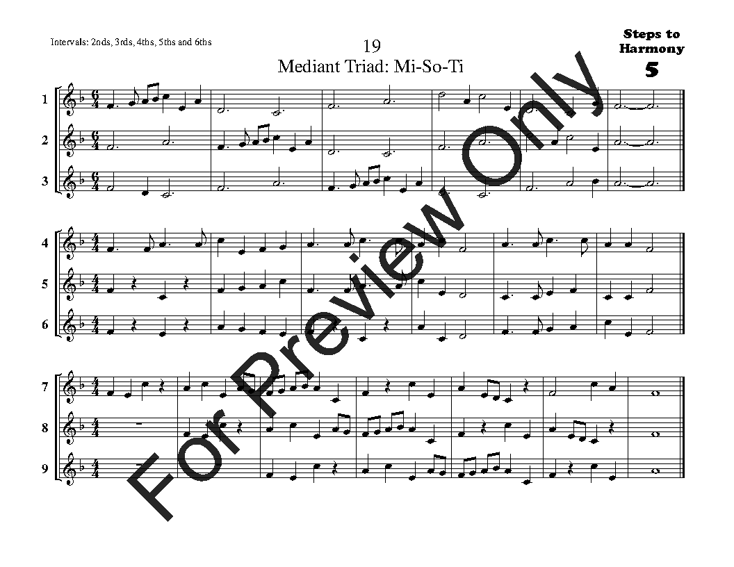 Steps to Harmony Treble Clef Vol. 5 Reproducible PDF Download