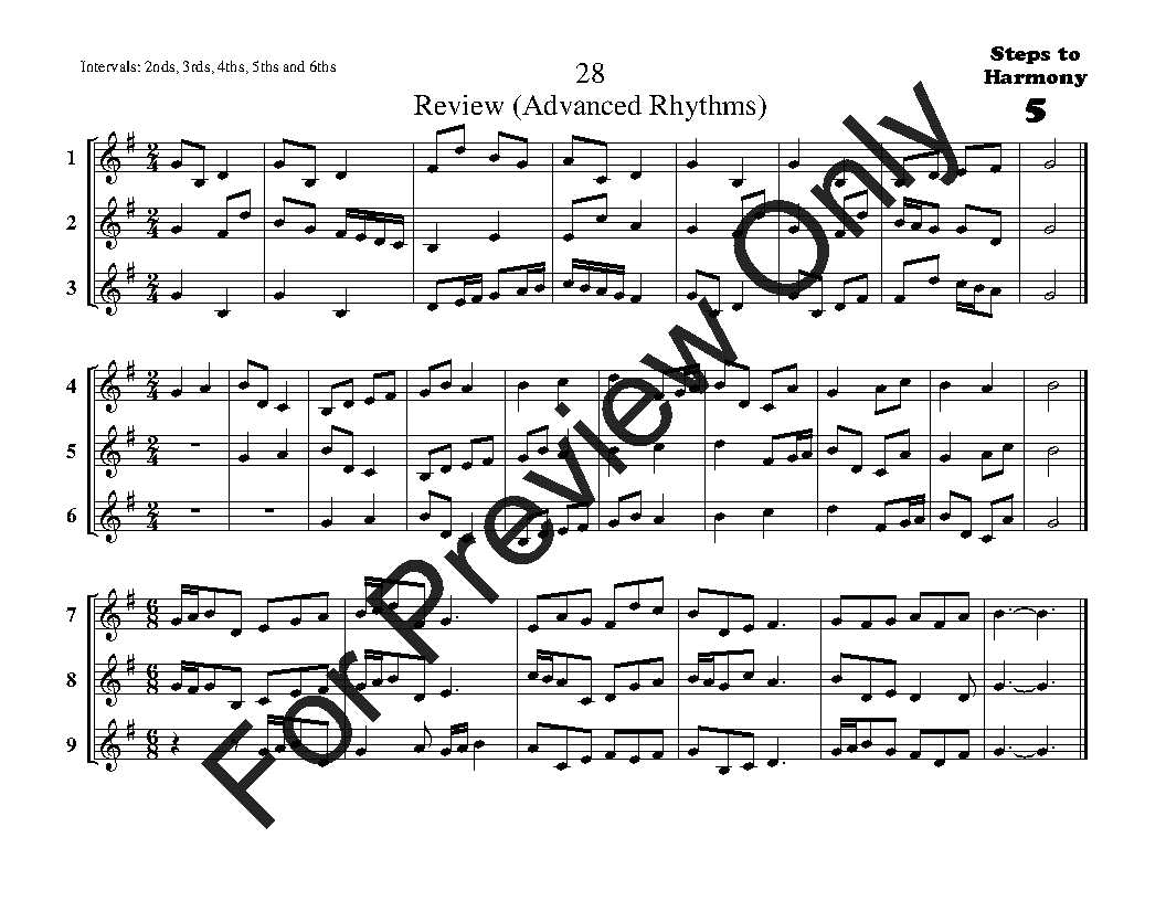 Steps to Harmony Treble Clef Vol. 5 Reproducible PDF Download