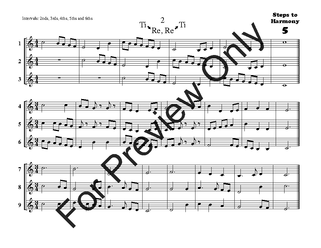 Steps to Harmony Treble Clef Vol. 5 Reproducible PDF Download