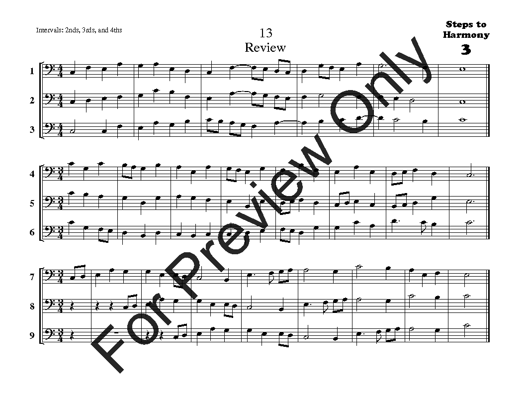 Steps to Harmony Bass Clef Vol. 3 Reproducible PDF Download