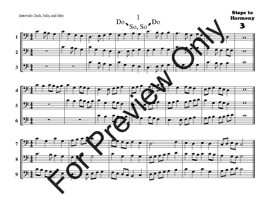 Steps to Harmony Bass Clef Vol. 3 Reproducible PDF Download