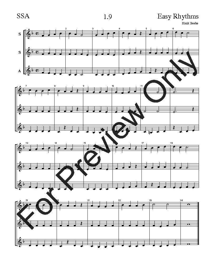 The Easy Rhythms Sight-Singing Series SSA Vol. 1 Reproducible PDF Download