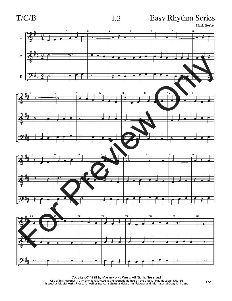 The Easy Rhythms Sight-Singing Series TCB Vol. 1 Reproducible PDF Download