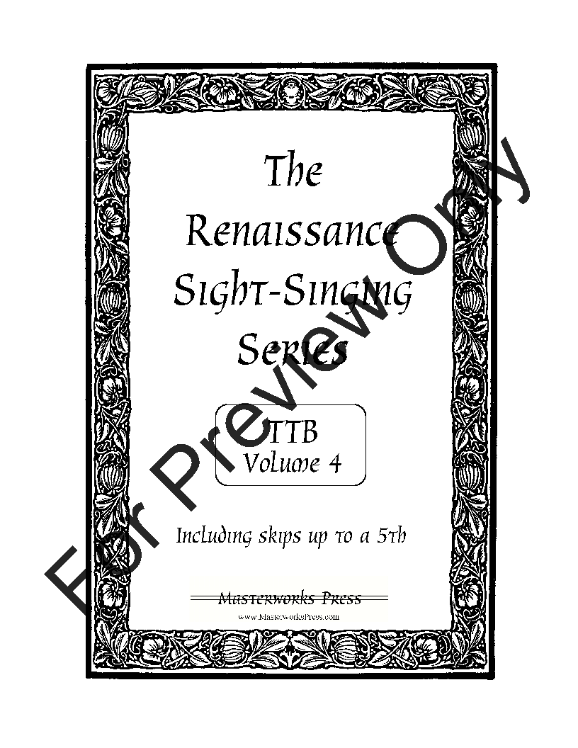 The Renaissance Sight-Singing Series TTB Vol. 4 Reproducible PDF Download