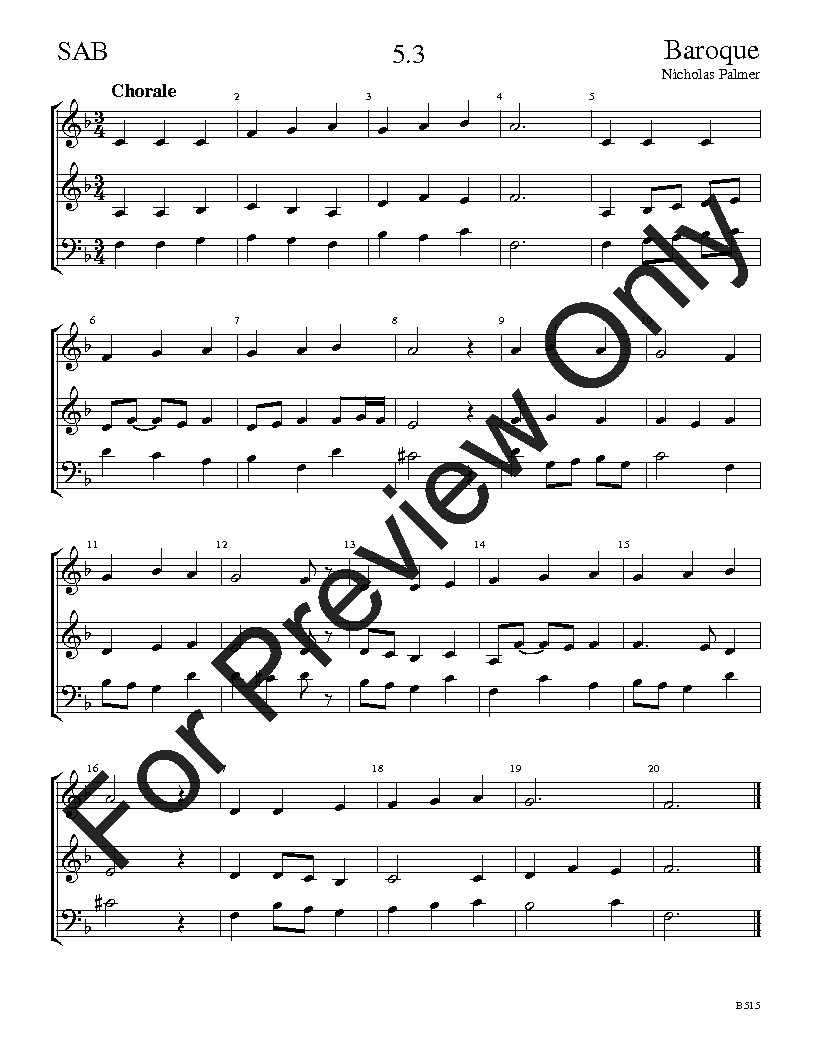 The Baroque Sight-Singing Series SAB Vol. 5 Reproducible PDF Download